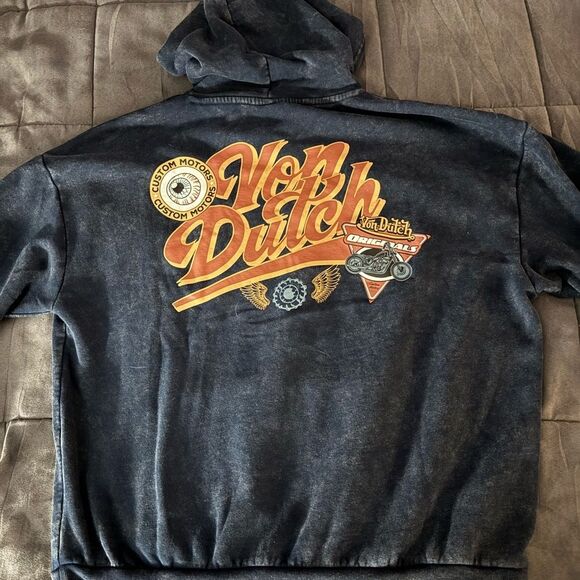 Von Dutch Blue Graphic Hoodie NWT - Picture 6 of 8